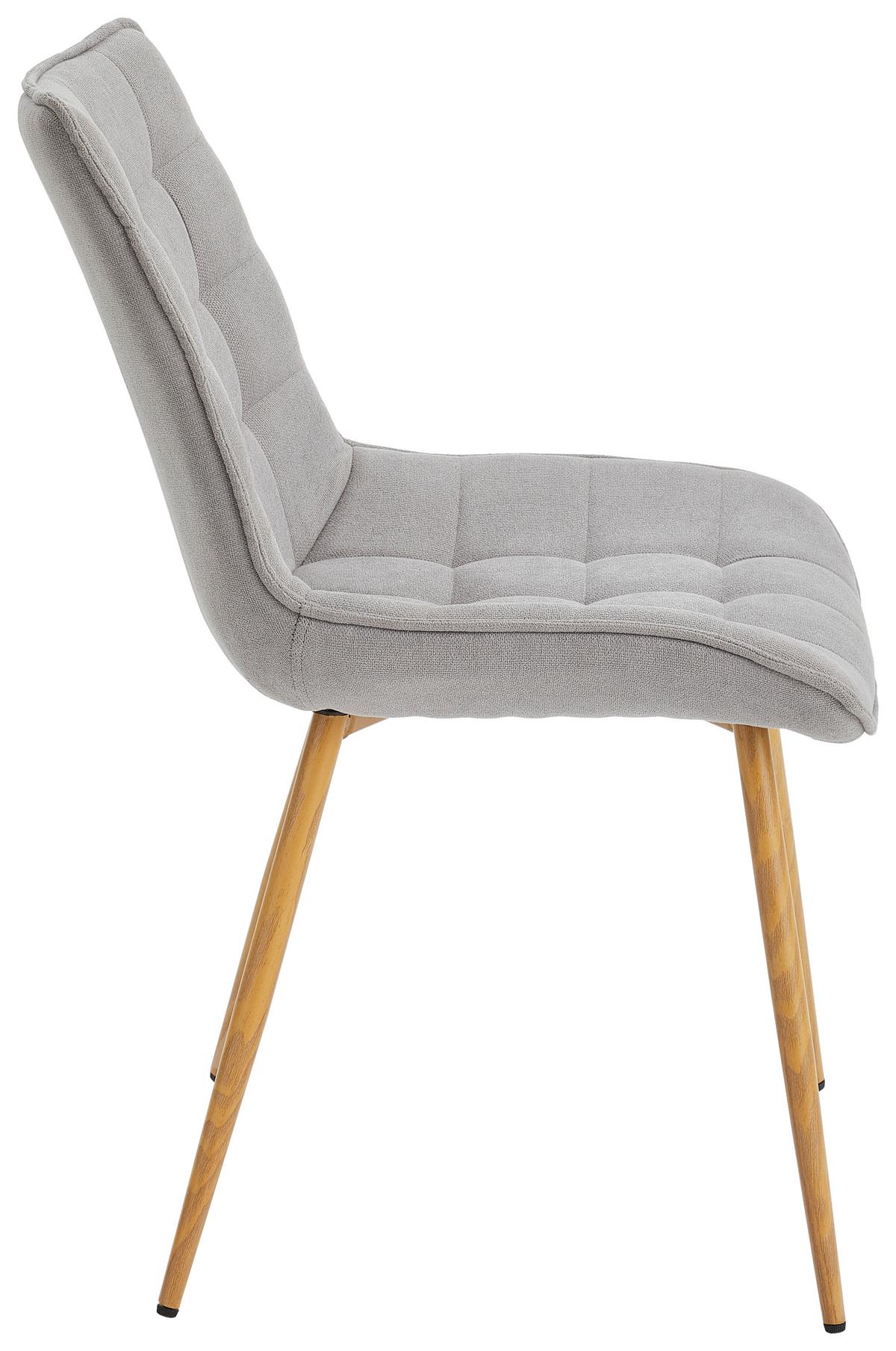 Stuhl Lena Eichefarben/Hellgrau B: 51 cm - Eichefarben/Hellgrau, MODERN, Textil/Metall (51/88/62cm) - Livetastic