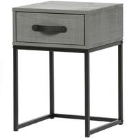 Nachttisch Morris, Grau/schwarz B: 35 Cm - Schwarz/Grau, Design, Holz/Metall (35/35/52cm) - Livetastic