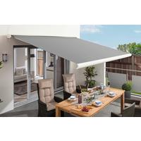 Kassettenmarkise Elektrisch 400x250cm Grau/Weiß + Fernbed. - Weiß/Grau, Basics, Textil (400/250cm)