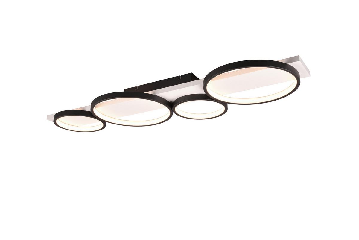 LED-Deckenleuchte, Switchdim 643810432 Medera - Schwarz/Weiß, Design, Holz/Metall (100/34,5/8cm) - Trio Leuchten