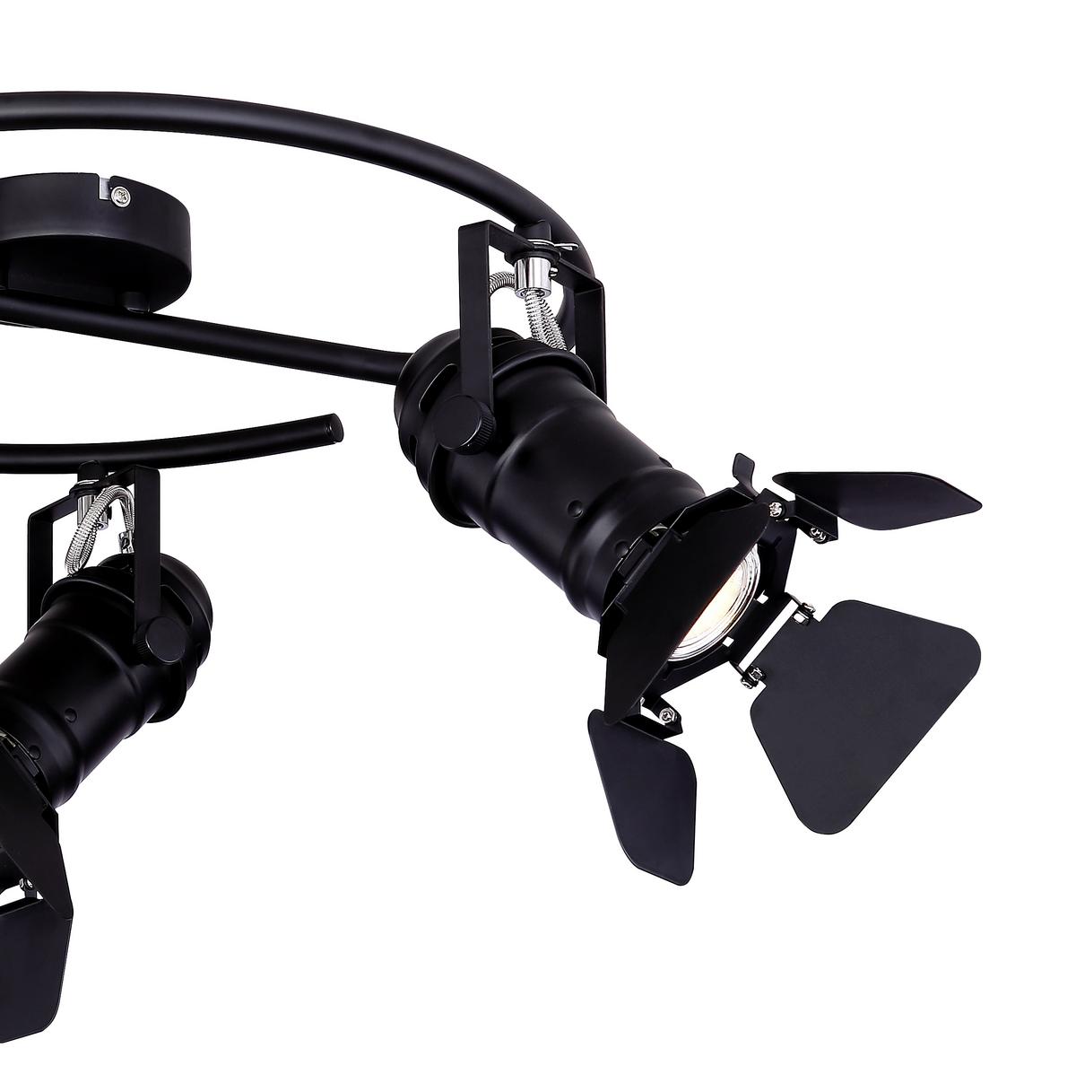 Strahler 3-Flammig verstellbar Ø 40 cm - Schwarz, Basics, Metall (40/26,5cm) - Globo