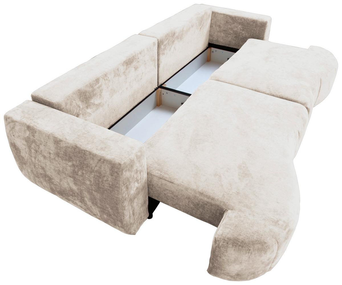 Boxspringsofa Berg - Beige/Schwarz, Trend, Textil (292/71-99/127cm) - Livetastic