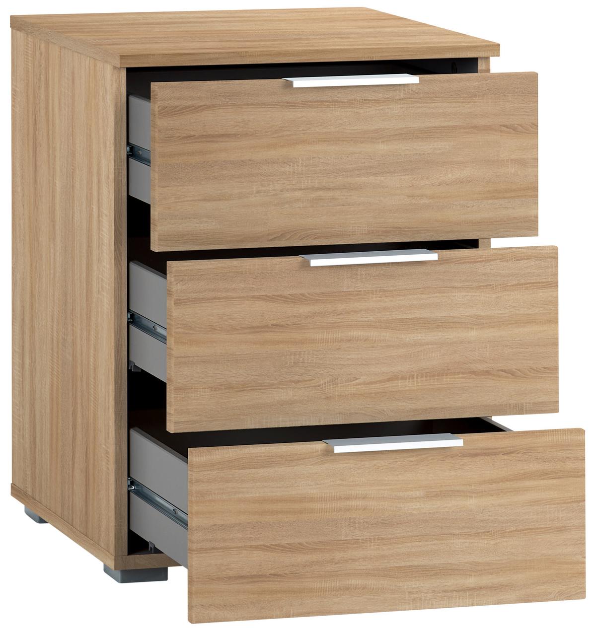 Nachtkästchen Sonoma Eiche Dekor H: 62 Cm Alabama - Alufarben/Sonoma Eiche, MODERN, Holzwerkstoff (47/62/42cm) - Rauch Möbel