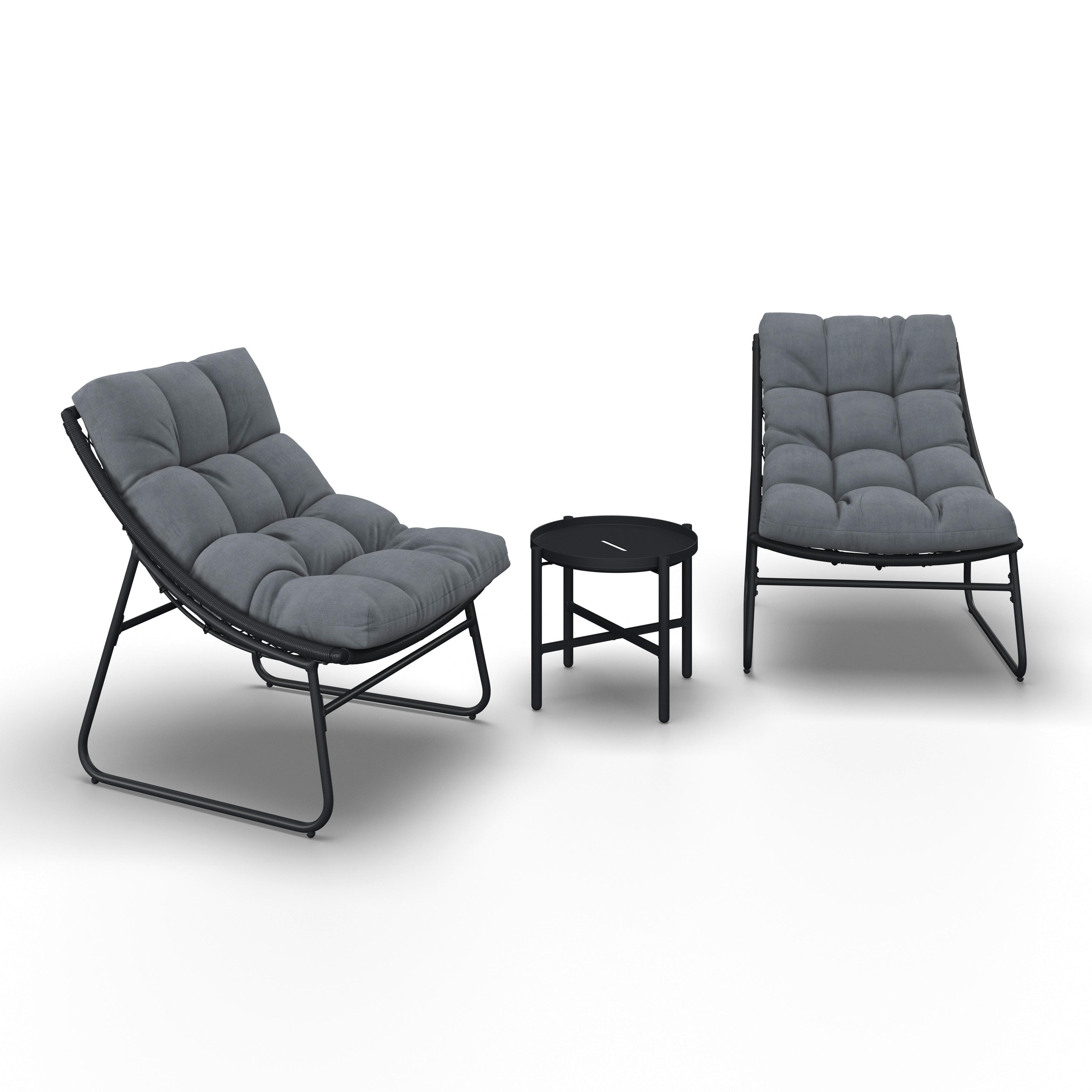 SADA NA BALKON ELIA - šedá/tmavě šedá, Moderní, kov/textil - Bessagi Garden