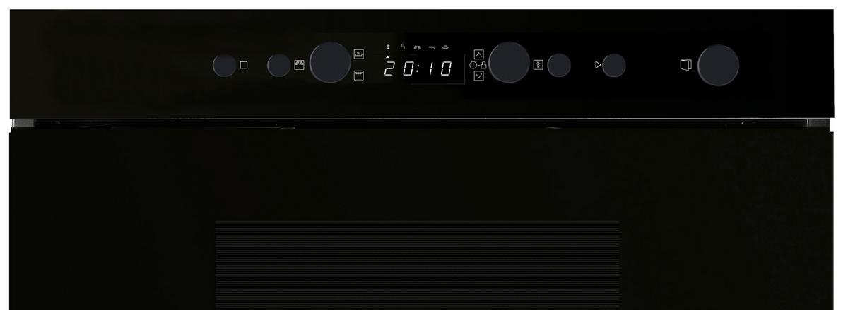Einbau-Mikrowelle Emnk5 700 W, B: 59,5 cm 4 Stufen - Schwarz, Basics, Glas/Metall (59,5/38,2/29,9cm) - Bauknecht