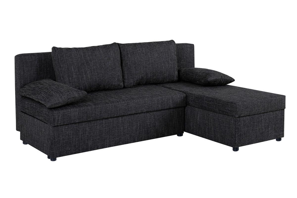 Rohová sedačka JON, oboustranná, černá - černá, Design, kompozitní dřevo/textil (195/147cm) - P & B