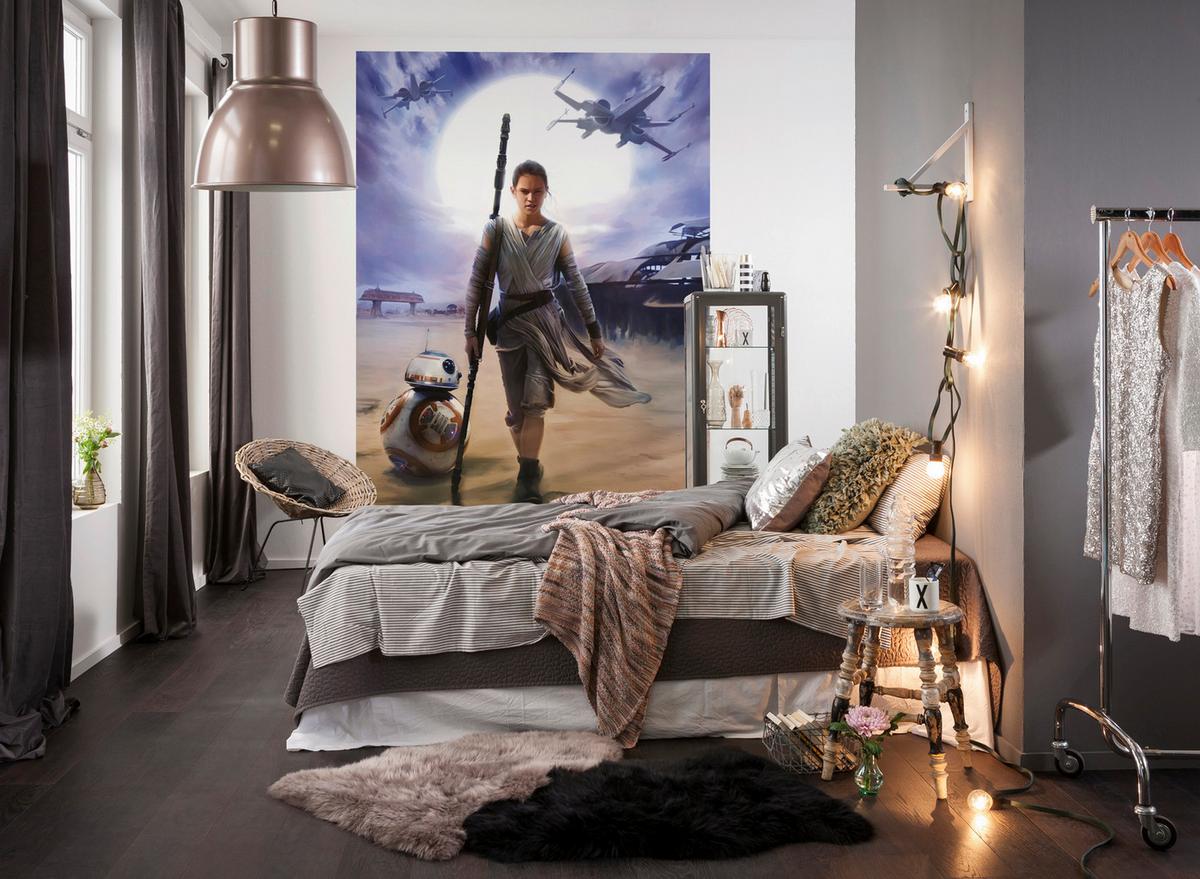 FOTOTAPETE Star Wars - Blau/Grau, Design, Papier (184/254cm) - Disney
