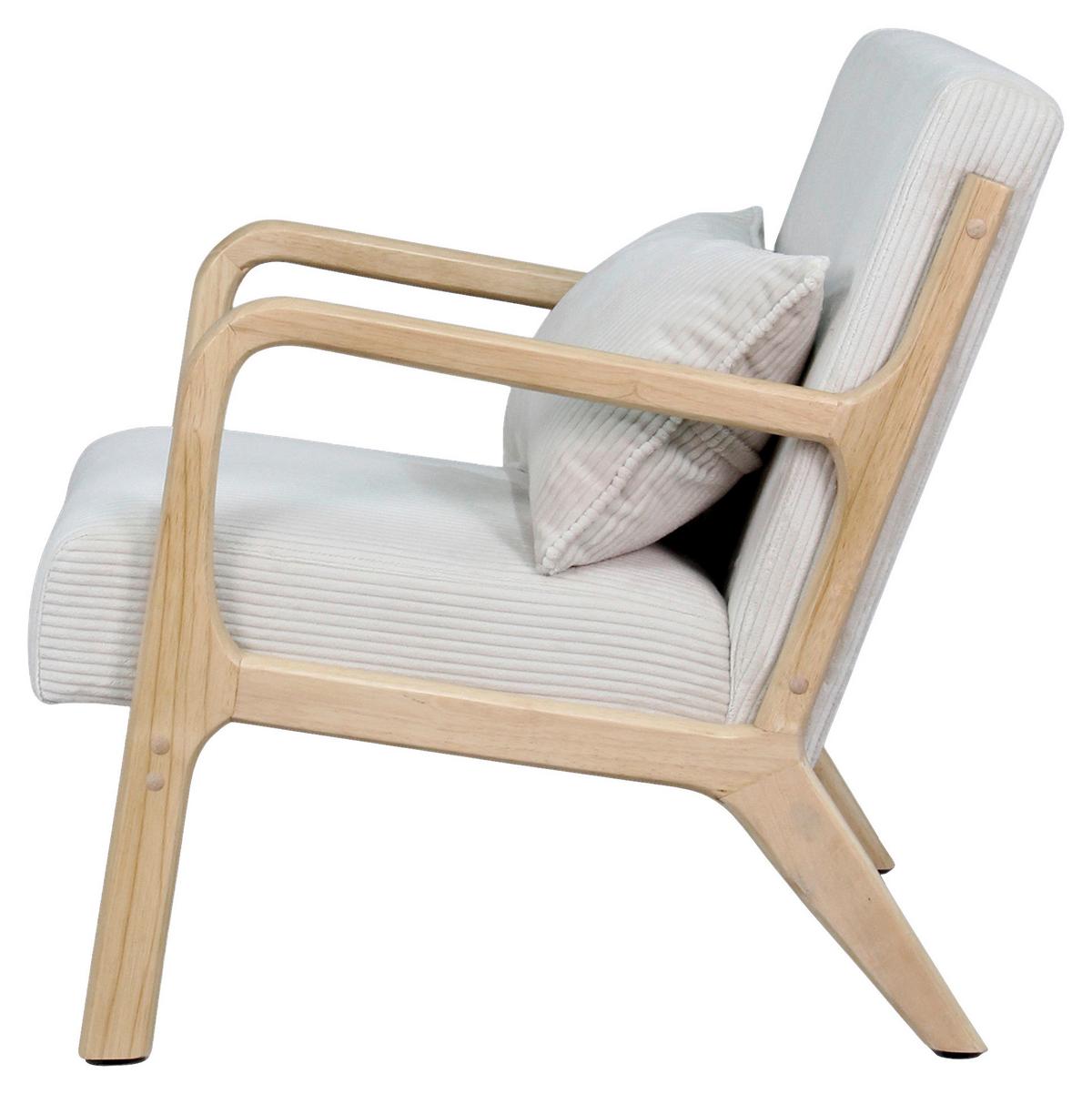 Sessel Nohr Elfenbeinfarben B: 65 cm - Elfenbein/Braun, Basics, Holz/Textil (65/81/76cm) - MID.YOU