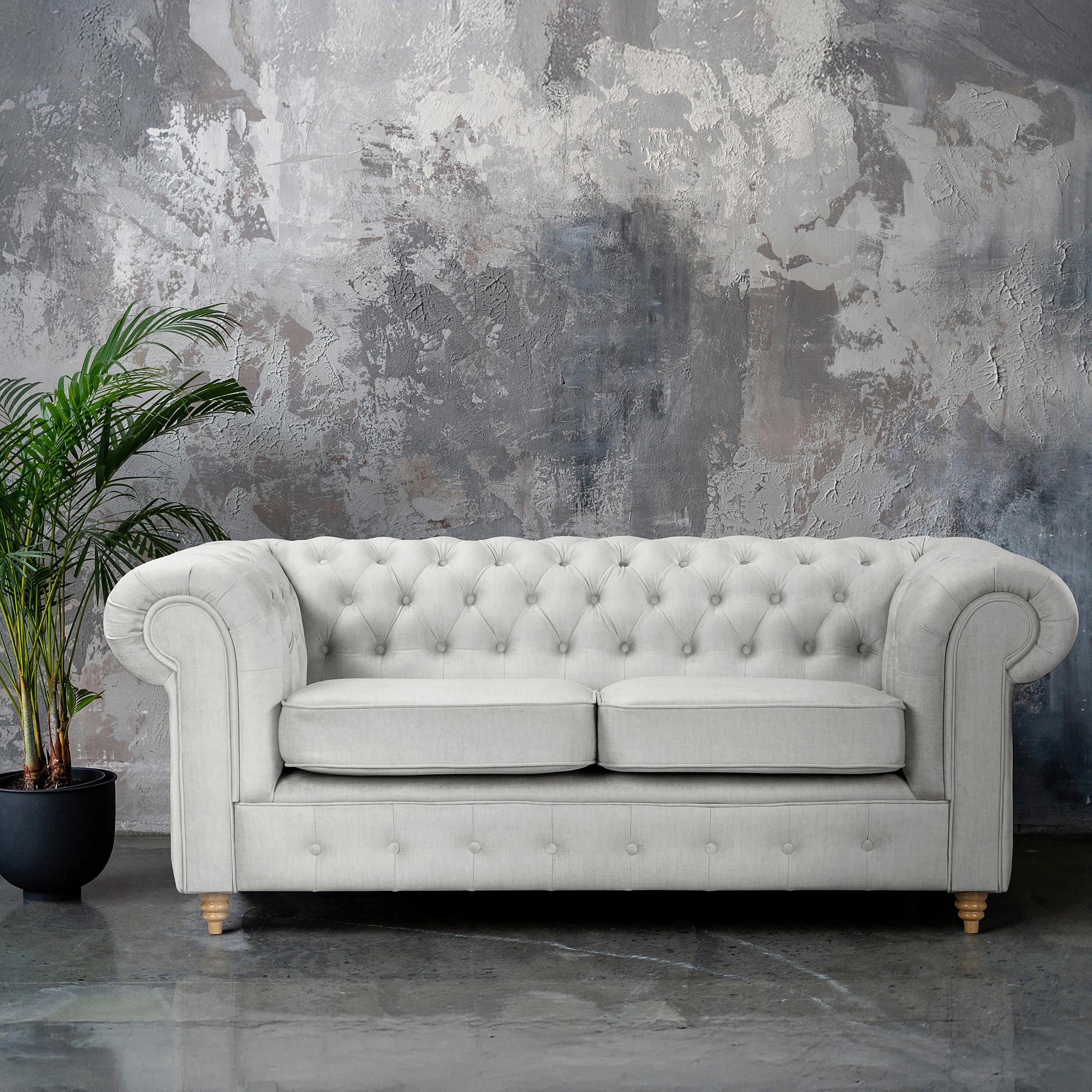 Schlafsofa Laura Hellgrau, B: 190cm - Hellgrau/Braun, Design, Textil (190/74/91cm) - P & B