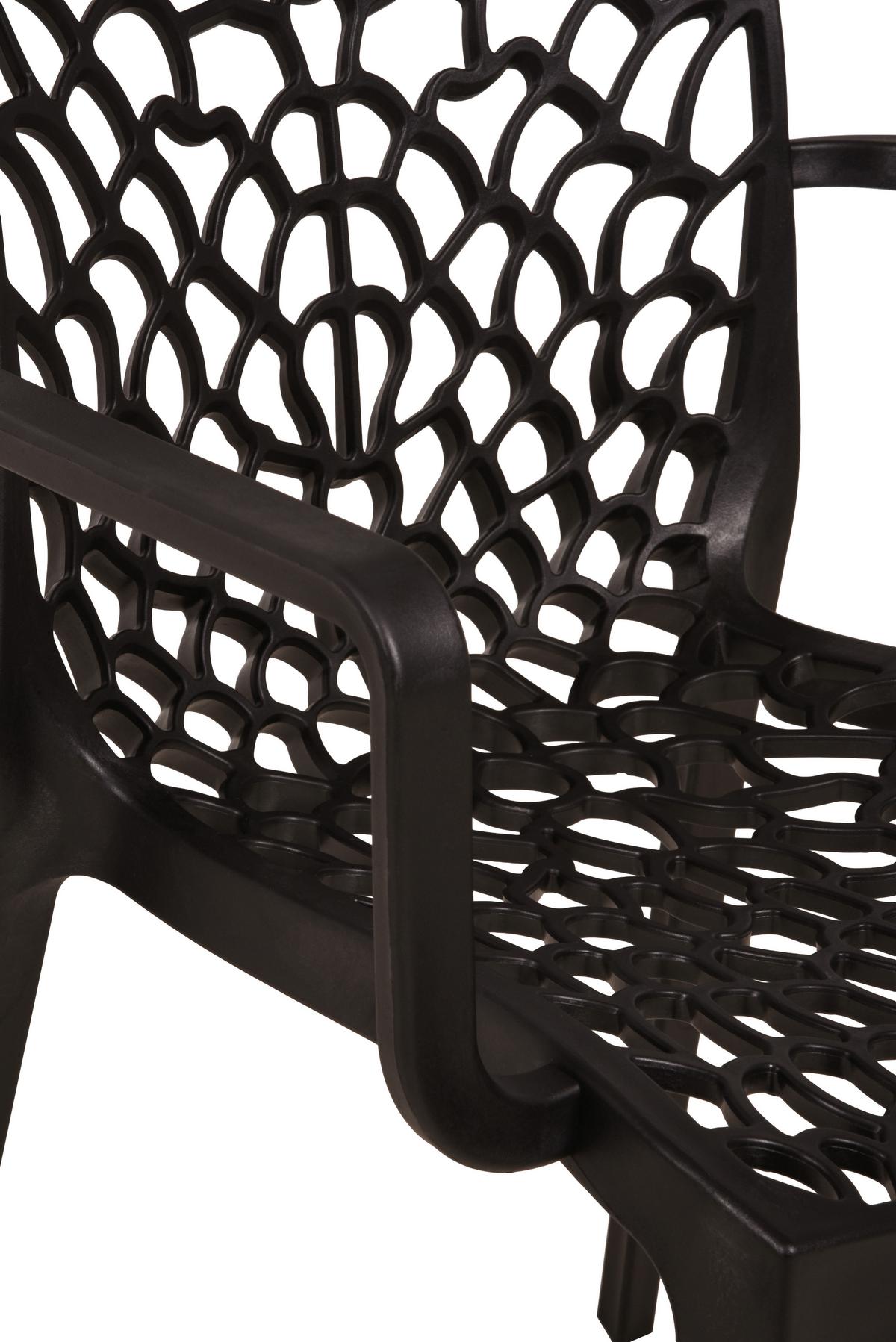 GARTENSTUHL-SET STUHL CALVERA,SCHWARZ, 2ER SET - Schwarz, MODERN, Kunststoff (58/81/52cm) - Gardenson
