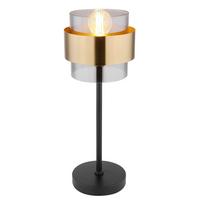 STOLNÁ LAMPA MILLEY - čierna/mosadzná, Modern, kov/sklo (18/47cm) - Globo