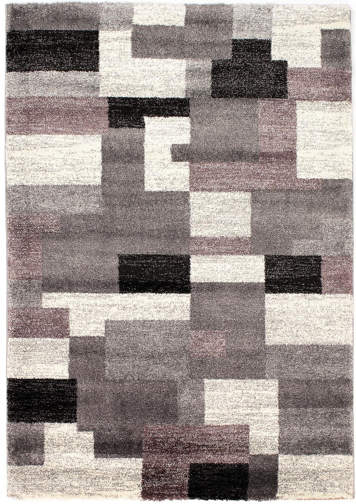 Webteppich Grau/flieder Astor Grid Rund Ø 200 Cm - Flieder/Grau, KONVENTIONELL, Textil (200/290cm) - Novel