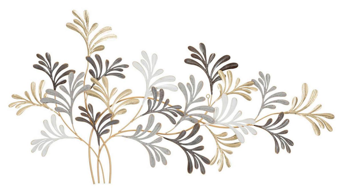 Wanddeko Lixy Gold, Schwarz, Weiß B: 130,8cm - Goldfarben/Schwarz, Basics, Metall (130.8/70.5/7.6cm)