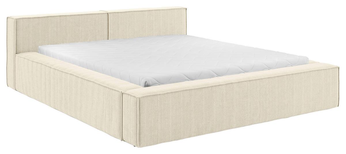 POLSTERBETT inkl. Lattenrost 140x200 - Beige/Schwarz, Basics, Holz/Textil (140/200cm) - Livetastic