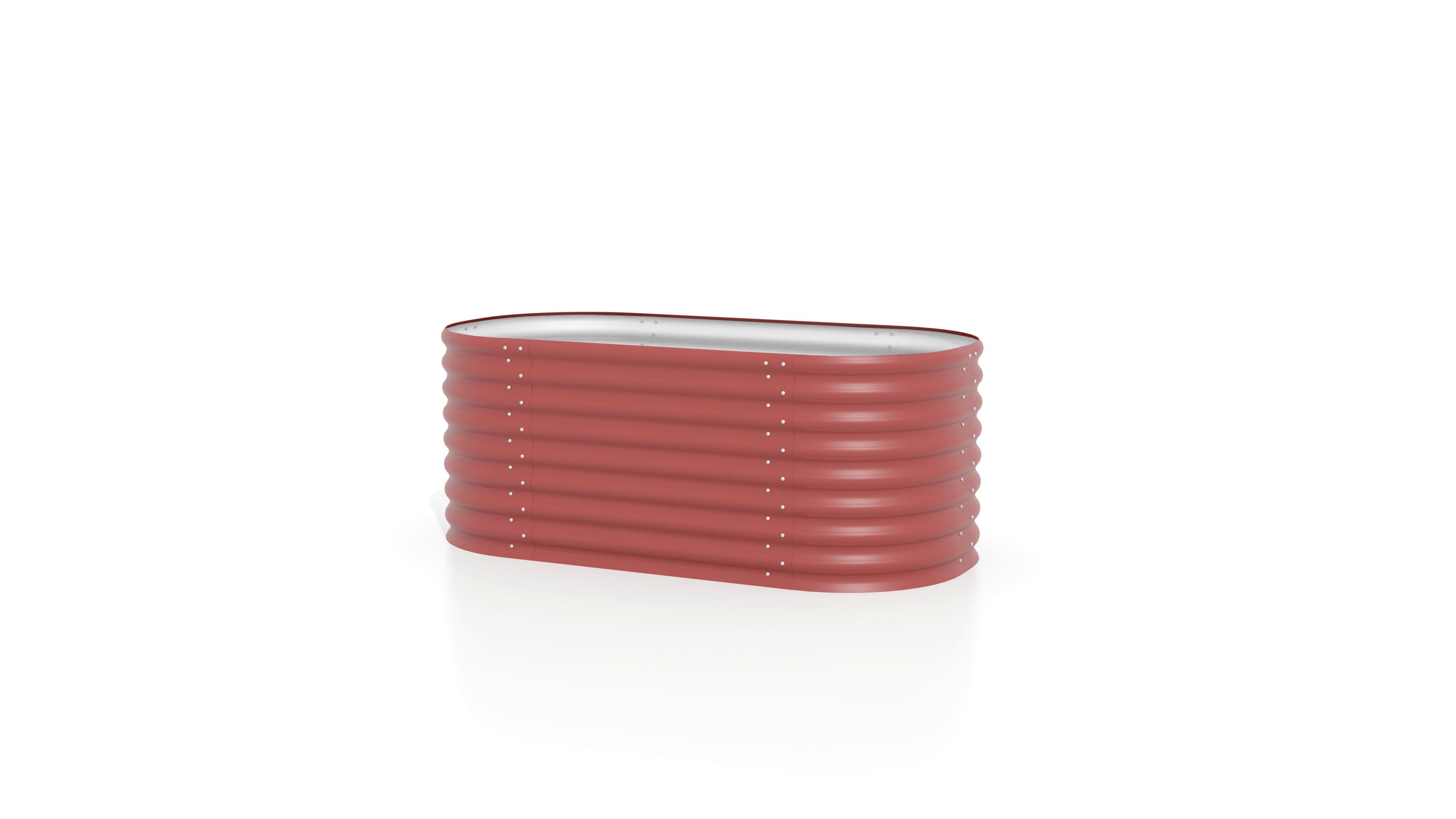 Hochbeet Vita 82,1x63x162,1 cm, oval, Rot - Rot, Basics, Metall (82,1/63/162,1cm)