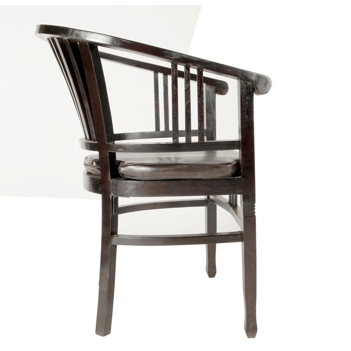 ARMLEHNSTUHL Dunkelbraun B: 60cm - Dunkelbraun/Naturfarben, MODERN, Holz (60/87/61cm) - MID.YOU