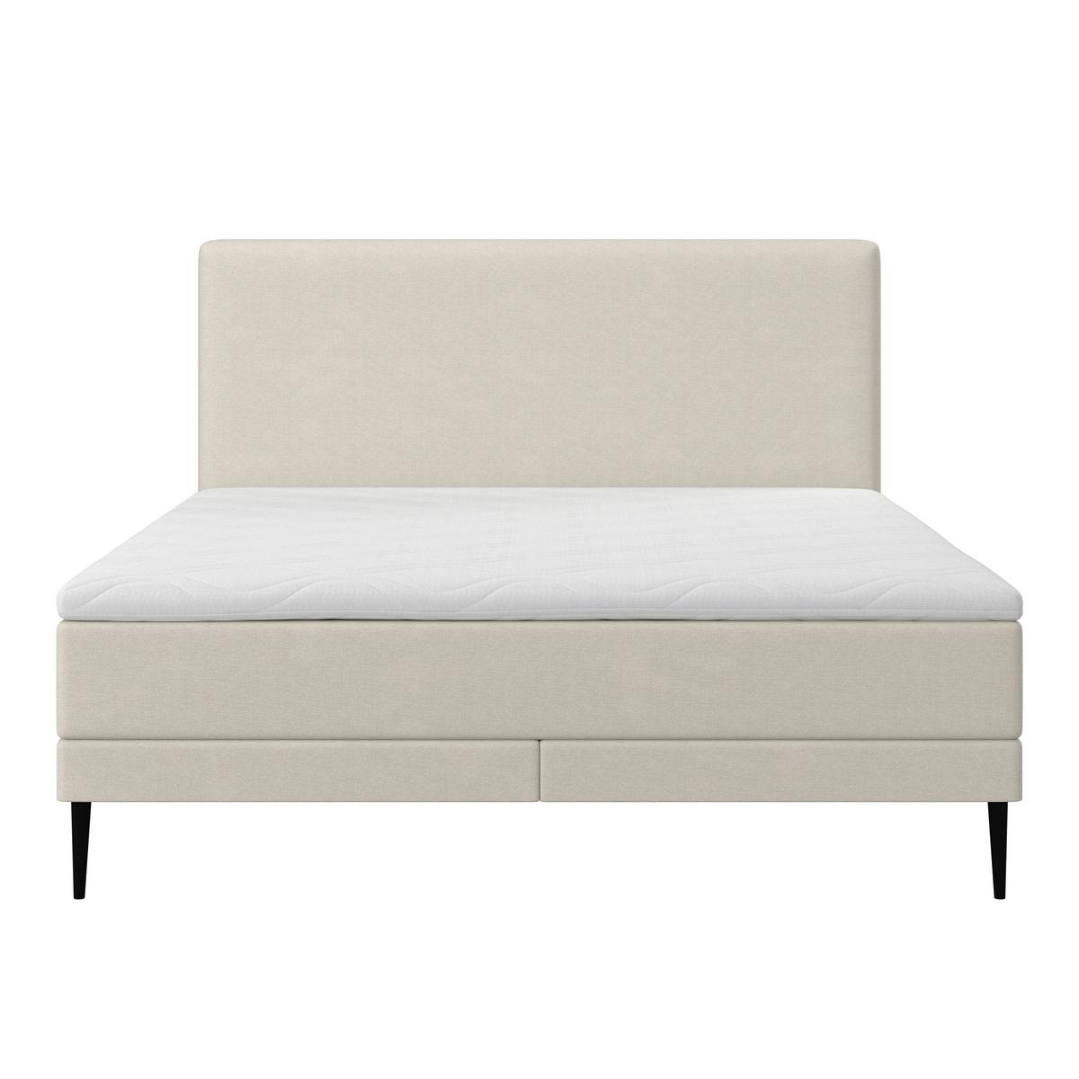 Boxspringová posteľ NEVADA 180x200, béžová - čierna/béžová, Modern, kov/drevo (180/200cm) - Bessagi