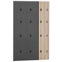 Garderobenpaneel Alexa 245+490 - Eichefarben/Schwarz, Design, Holzwerkstoff (73,5/109/2,6cm) - MID.YOU