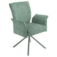 Vierfußstuhl Ellen Ii Webstoff Grün, B: 49 Cm - Schwarz/Grün, MODERN, Textil/Metall (49/90/60cm)