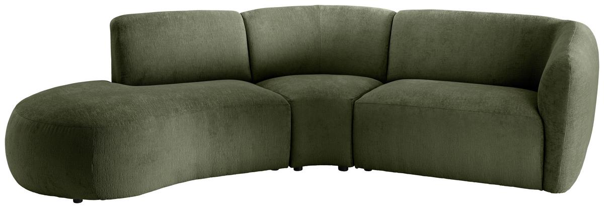 Ecksofa Jesi, Grün S: 182x276 Cm - Schwarz/Grün, MODERN, Textil (182/276cm) - Livetastic