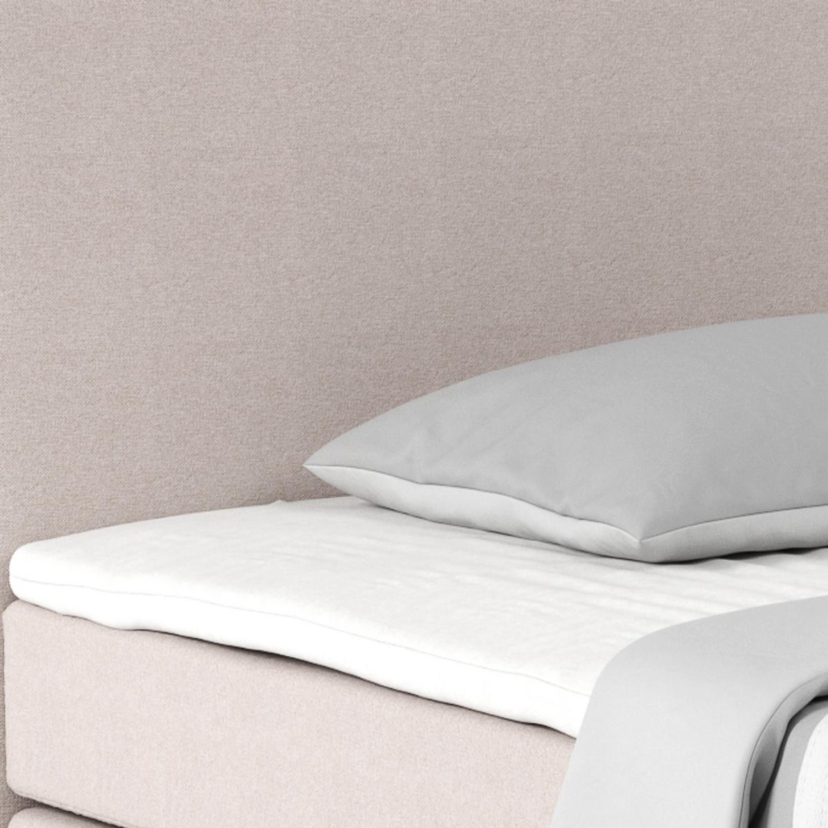 Posteľ Boxspring NERO PL: 140/200 cm, béžová - chrómová/béžová, Konventionell, kov/textil (140/200cm)