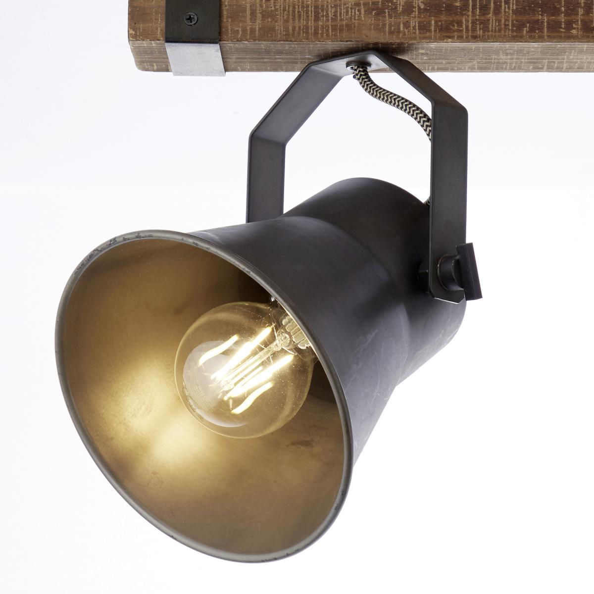 Strahler Plow 2-flammig Drehbar, Schwenkbar L: 40 Cm - Schwarz, Design, Holz/Metall (40/24cm) - Brilliant