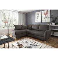 Ecksofa Compact Dunkelbraun B: 168x227 Cm - Dunkelbraun/Buchefarben, Design, Leder/Textil (168/227cm) - Livetastic