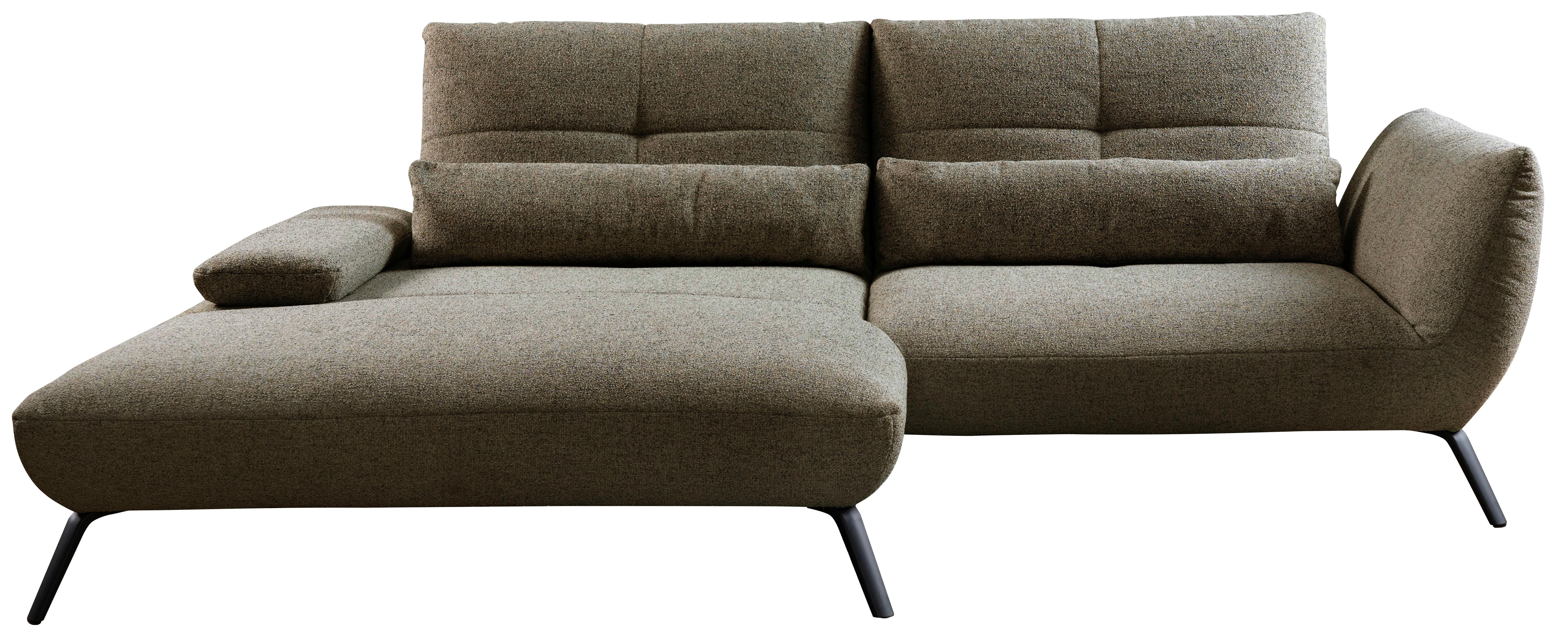 Ecksofa Dover erweiterbar Olivgrün 273x191-207 cm - Schwarz/Olivgrün, Trend, Holzwerkstoff/Textil (273/191-207cm)