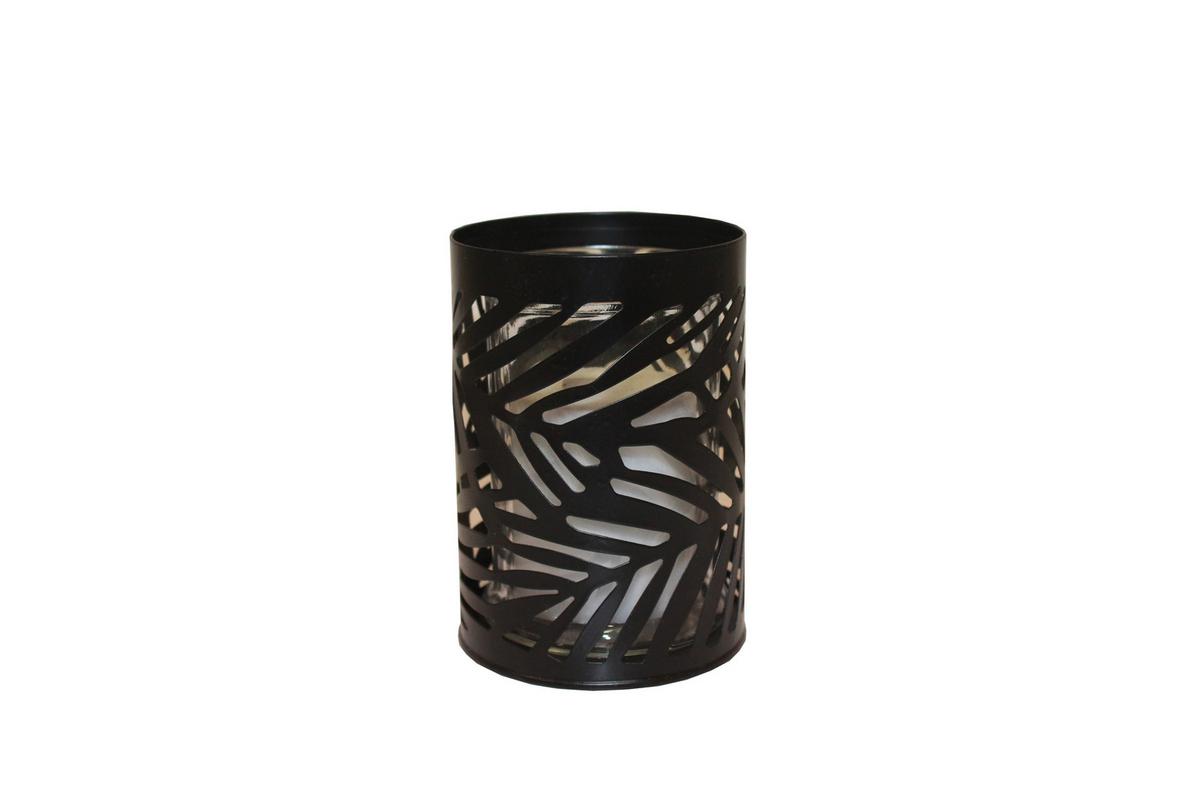 Windlicht Alisa - Schwarz/Weiß, Design, Glas/Naturmaterialien (9/12,5cm) - Luca Bessoni