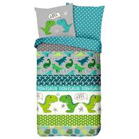 Kinderbettwäsche Dinosaur Multicolor 135x200 Cm - Multicolor, Design, Textil (135/200cm)