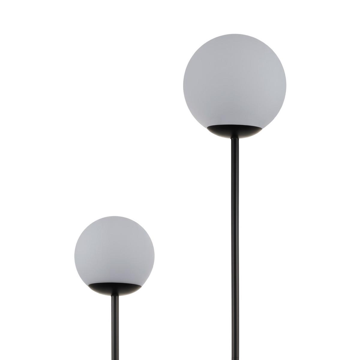 STOJACÍ LAMPA SEHR - bílá/černá, Moderní, kov/sklo (35/160cm) - Mömax