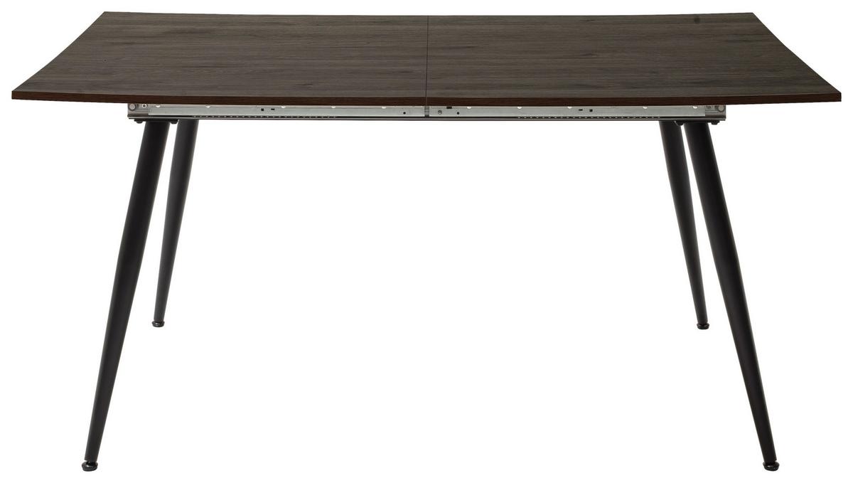 Esstisch Ausziehbar Barbuda Lxb: 160x90cm Nachteiche Dekor - Eichefarben/Schwarz, MODERN, Holzwerkstoff/Metall (160-200/90/76cm) - MID.YOU