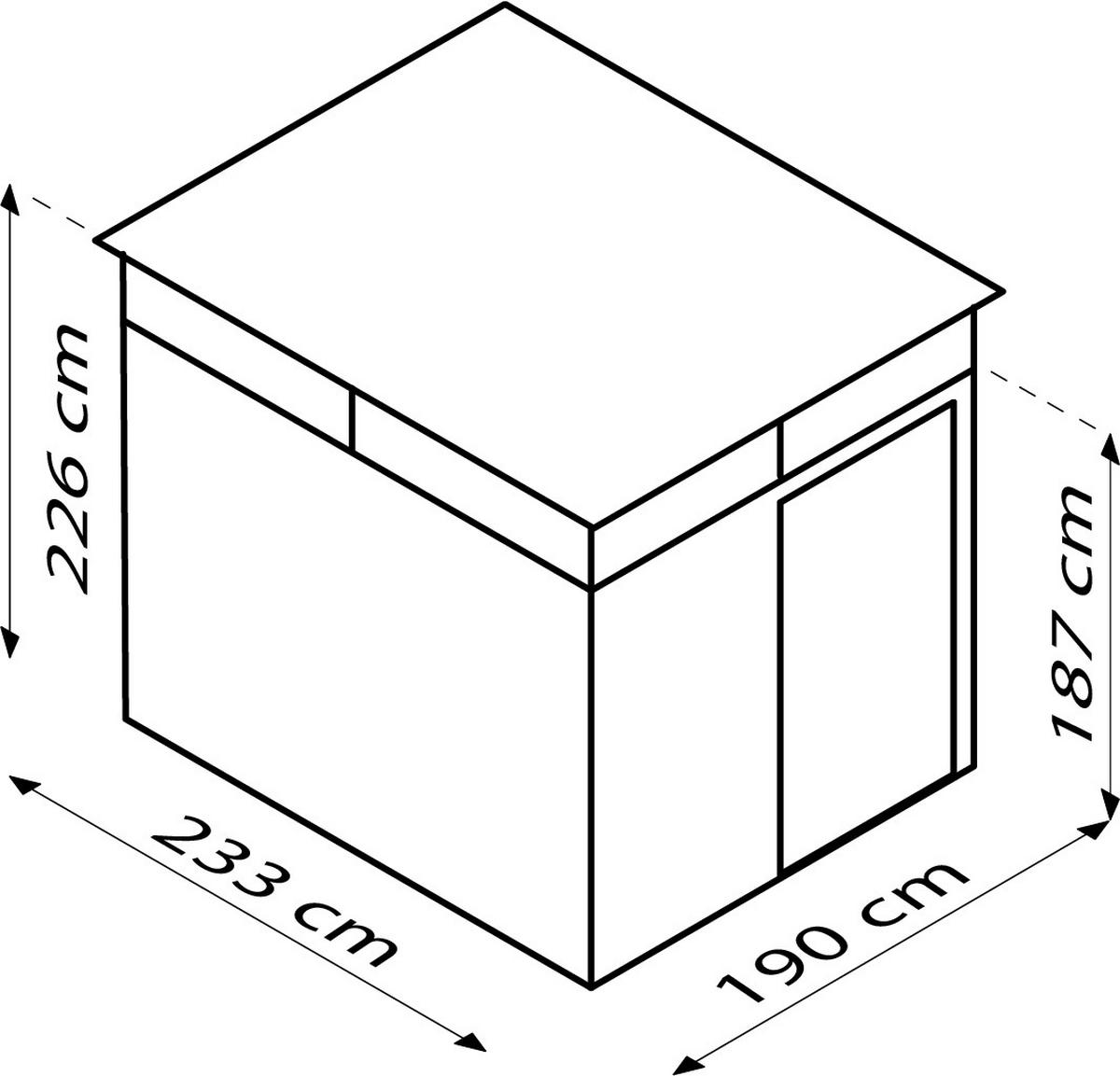 Metallgerätehaus Mit Pultdach Rheinfelden 78, Anthrazit Matt - Anthrazit, Basics, Metall (190/226/245cm)