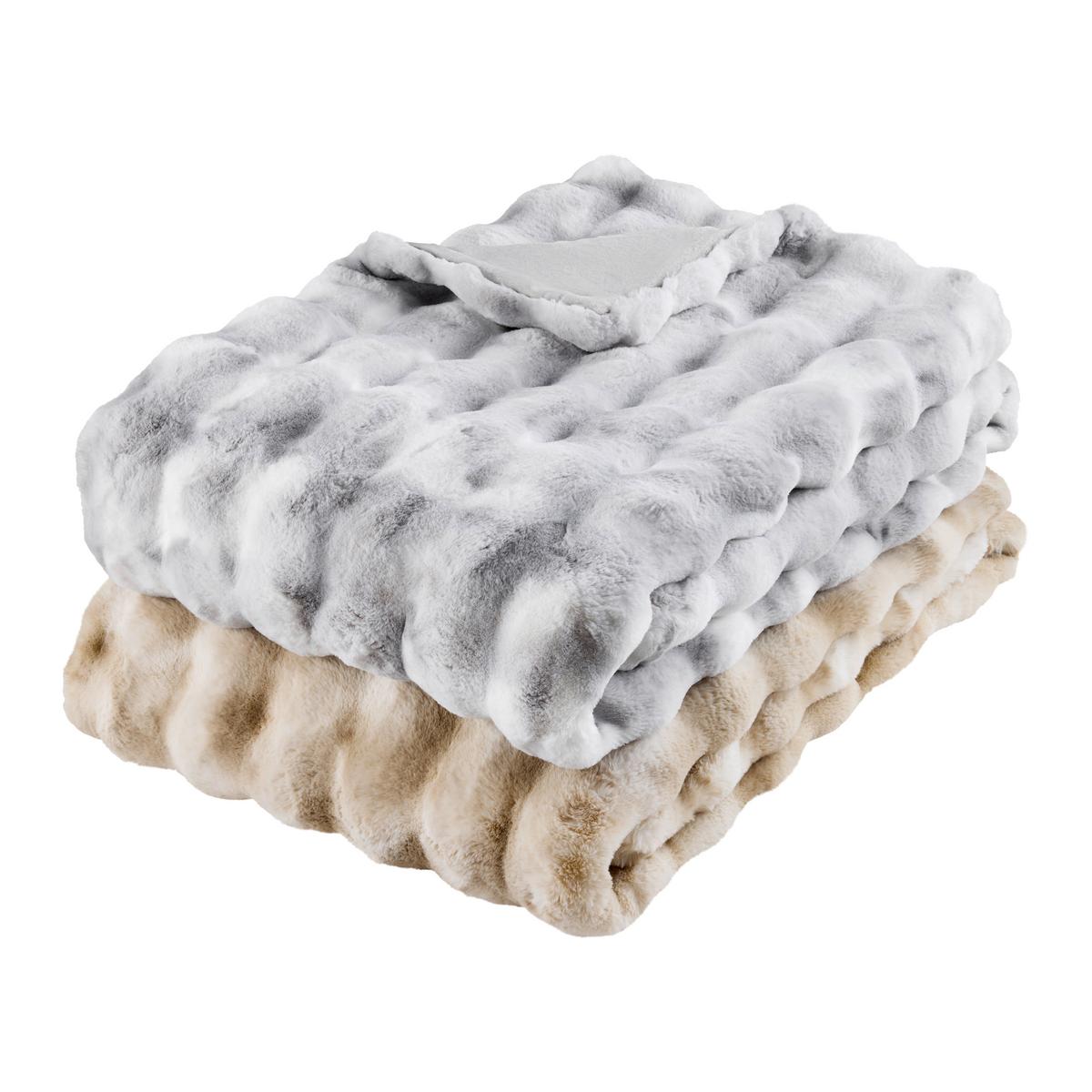 KOŽUŠINOVÁ DEKA SVEA - béžová, textil (140/200cm) - Premium Living
