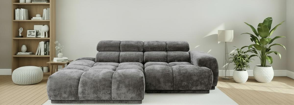 Ecksofa Chani Anthrazit, Schenkel: 150x239cm - Anthrazit, MODERN, Textil (150/239cm) - MID.YOU