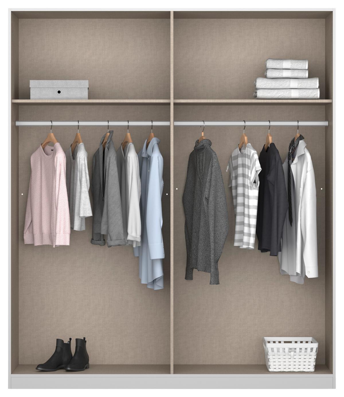 Drehtürenschrank Artemix 181 cm Weiß - Weiß Hochglanz/Weiß, MODERN, Glas/Holzwerkstoff (181/210/54cm) - Rauch Möbel