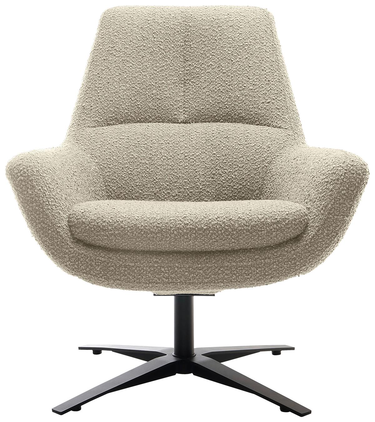 Sessel Be Organic - Beige/Schwarz, MODERN, Textil (81/92/83cm) - Trendmanufaktur