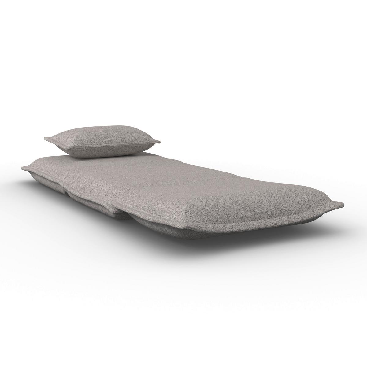 Rozkladacie kreslo TAMARA, svetlosivé buklé, max. 120 kg - svetlosivá, Modern, kov/textil (82/31/69cm) - Bessagi Home