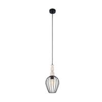 Hängeleuchte 49782_norham - Schwarz/Braun, KONVENTIONELL, Holz/Metall (18/110cm) - Eglo