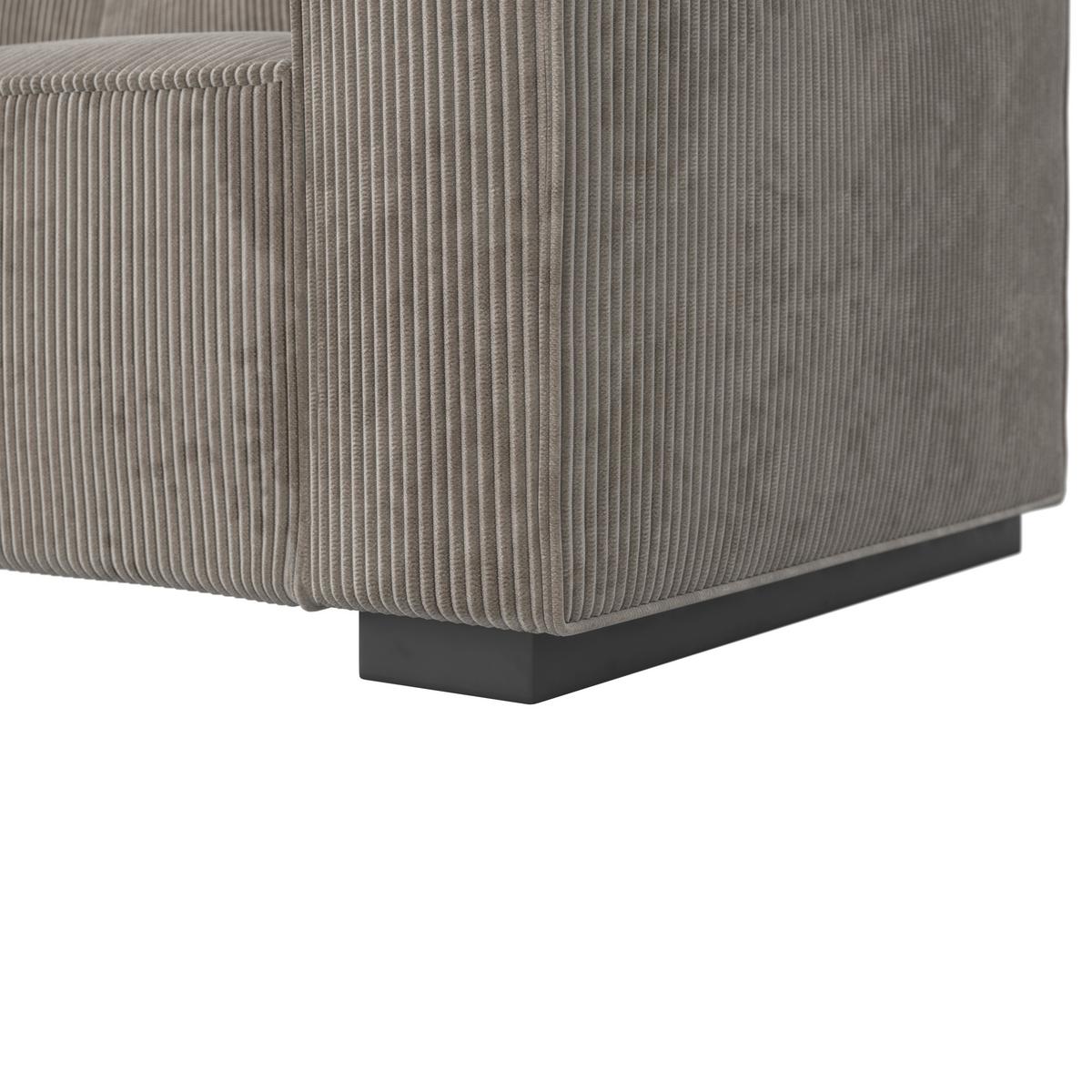 Třímístná pohovka LIAM, béžová - černá/béžová, Moderní, dřevo/textil (210/84/90cm) - Bessagi Home