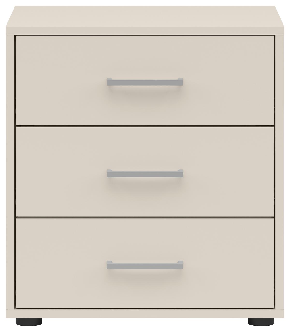 Nachtkästchen Smart IIi Kaschmir, 3 Laden,b:50cm - Kaschmir/Weiß, KONVENTIONELL, Holzwerkstoff (50/54/35cm)