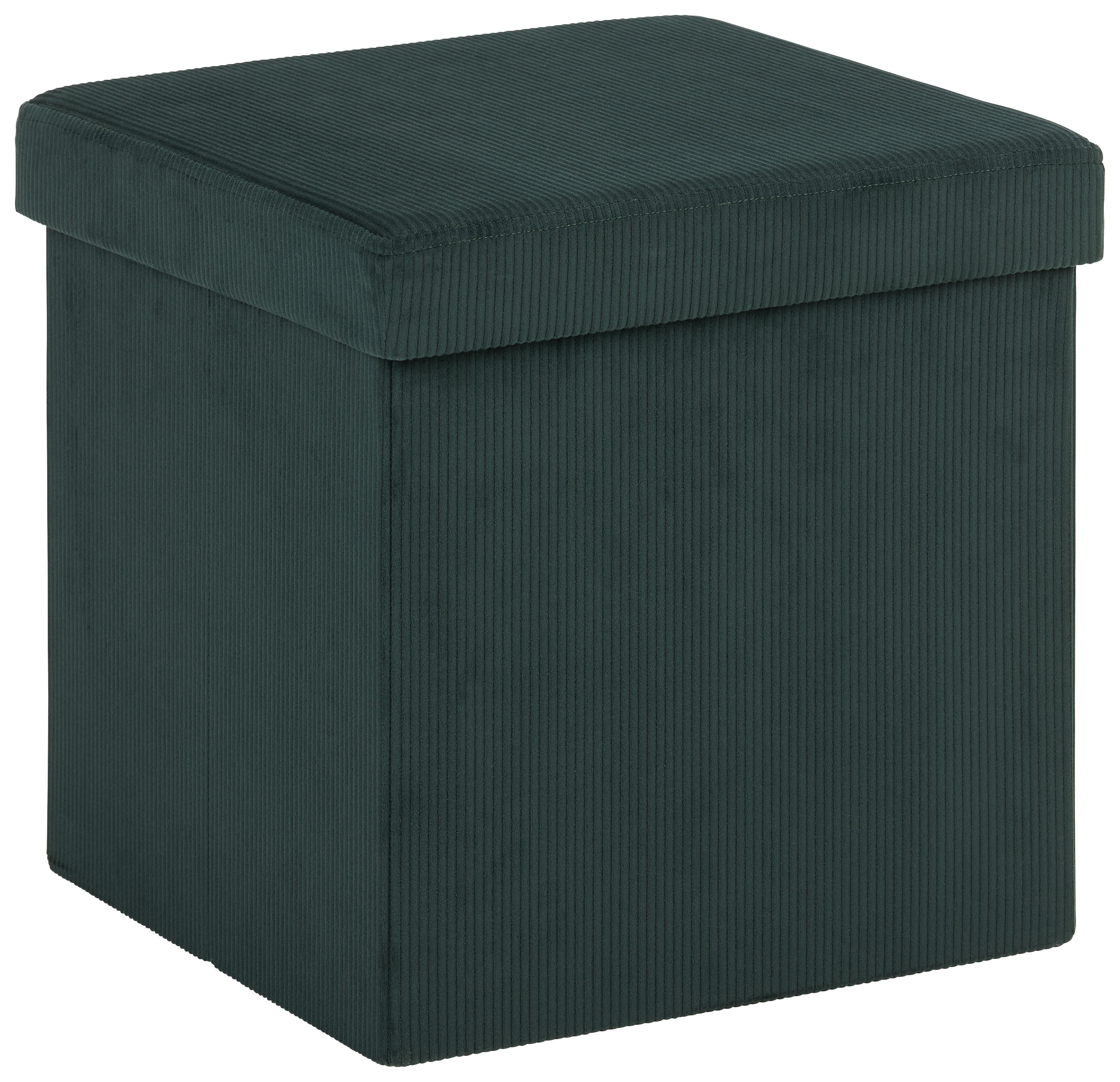 Sedací Box Cord 1+1 Zdarma (1*kus=2 Produkty) - tmavozelená, textil (38/38/38cm) - Modern Living