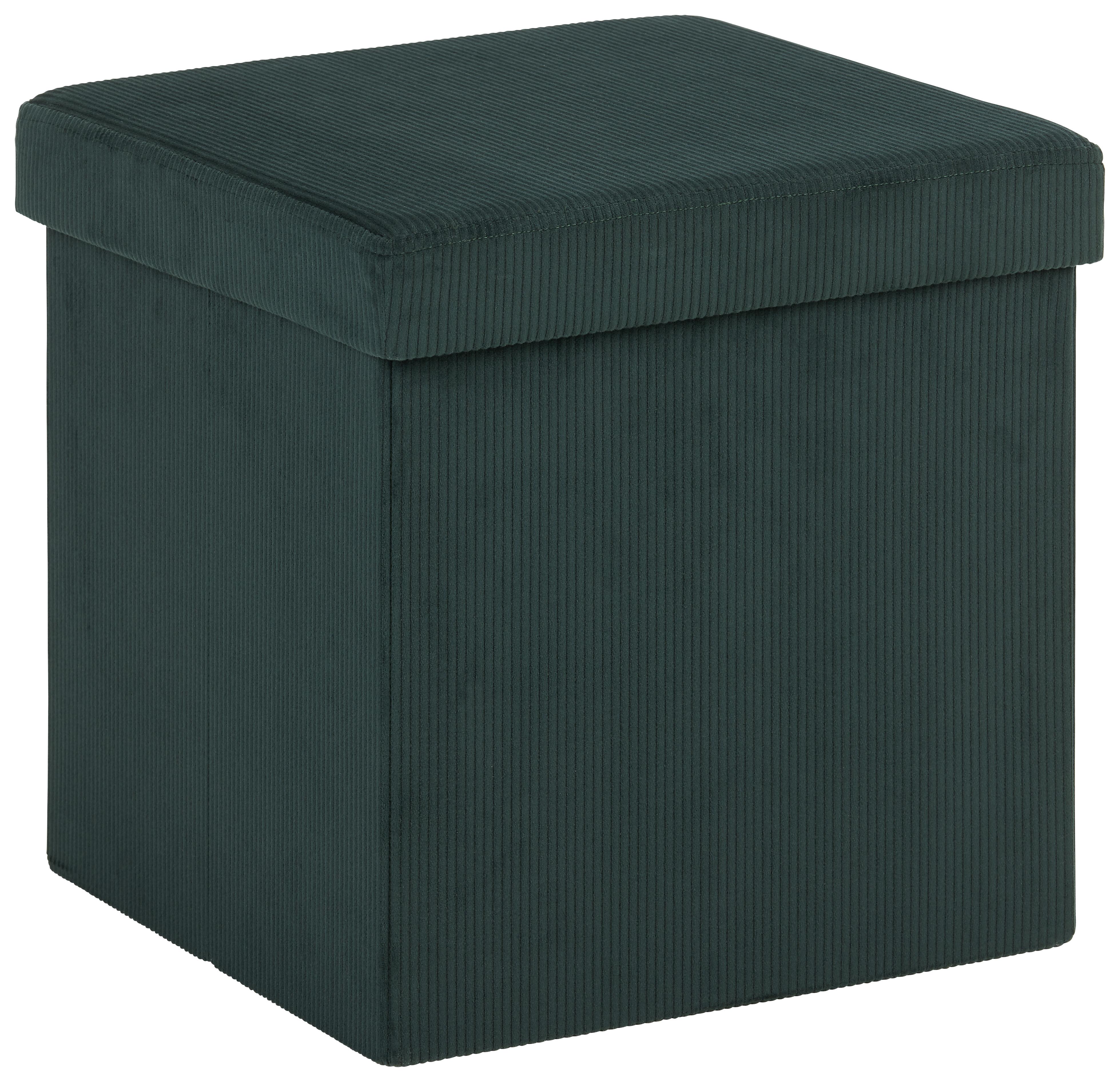 SEDACÍ BOX CORD - tmavě zelená, textil (38/38/38cm) - Mömax
