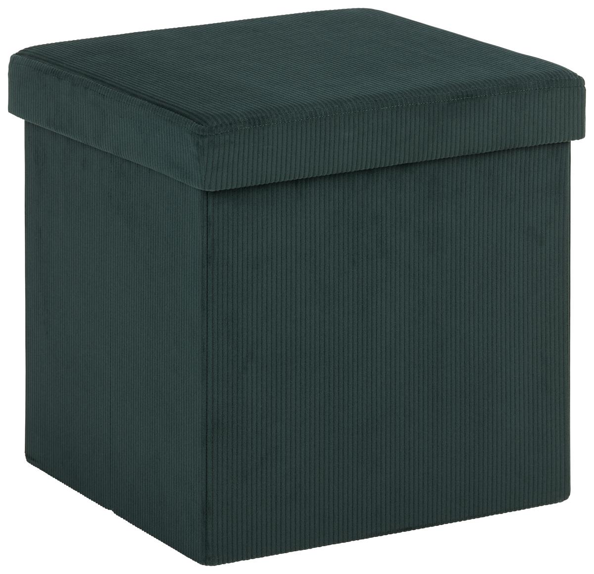 SEDACÍ BOX CORD - tmavě zelená, textil (38/38/38cm) - Mömax