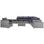 Loungegarnitur 9-Tlg Genua aus Polyrattan mit Kissen - Schwarz/Grau, MODERN, Glas/Kunststoff - Luca Bessoni