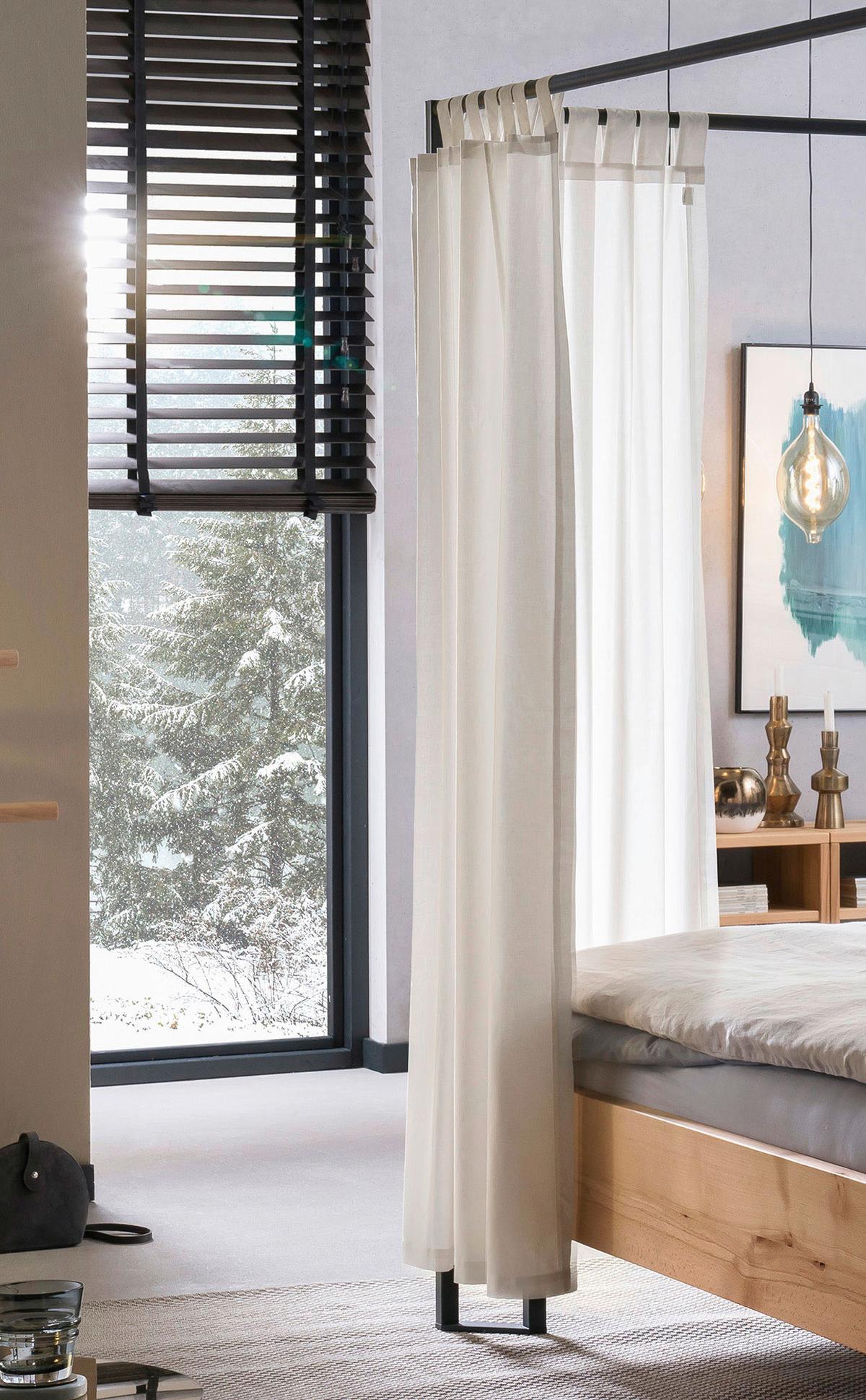 Bettvorhang Curty, Weiß B: 272 Cm - Weiß, Design, Textil (272/185cm) - Hasena