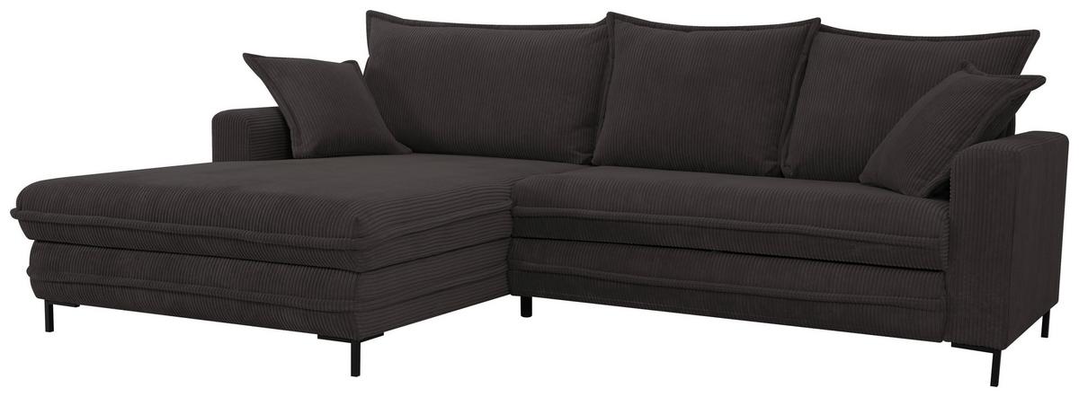 Ecksofa Armellia Anthrazit S: 174x272 cm - Anthrazit/Schwarz, Design, Textil (174/272cm) - MID.YOU