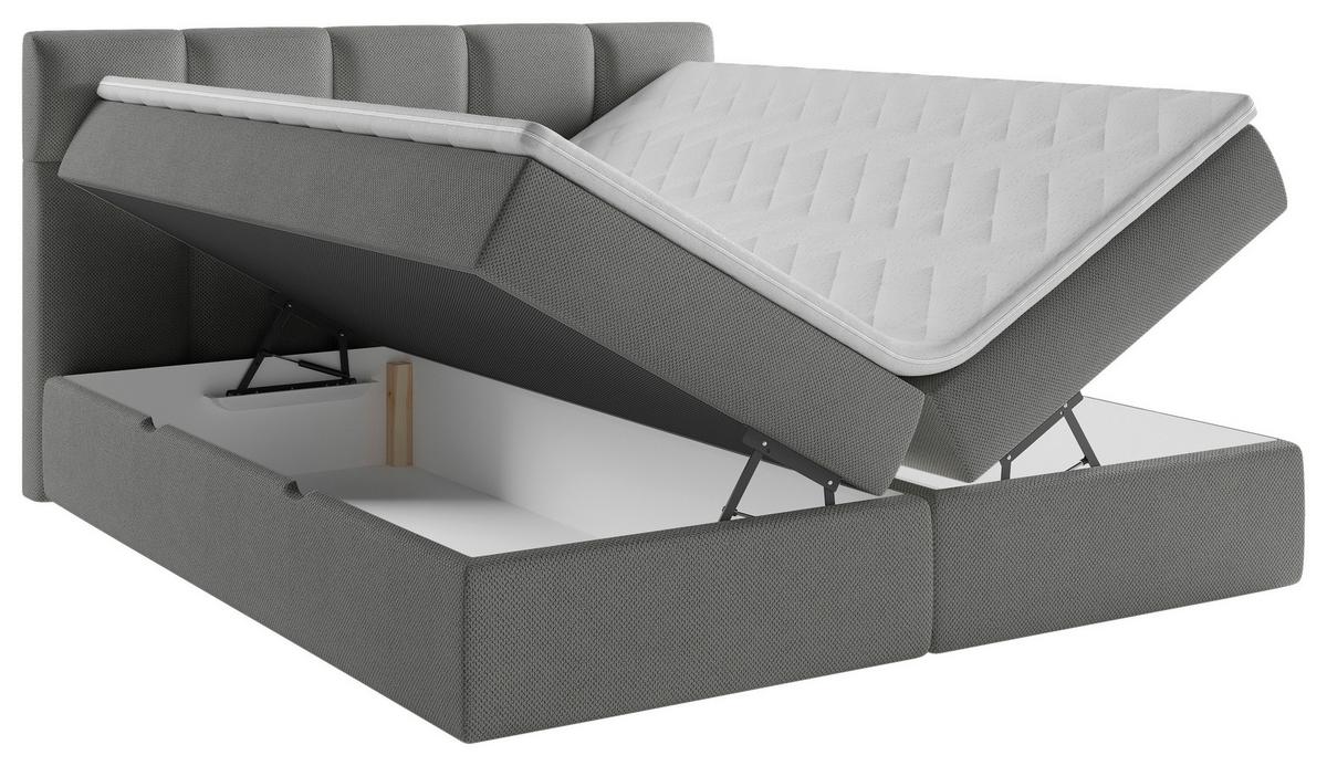 Boxbett Lorie Ii - Schwarz/Grau, MODERN, Holz/Holzwerkstoff (200/200cm) - MID.YOU