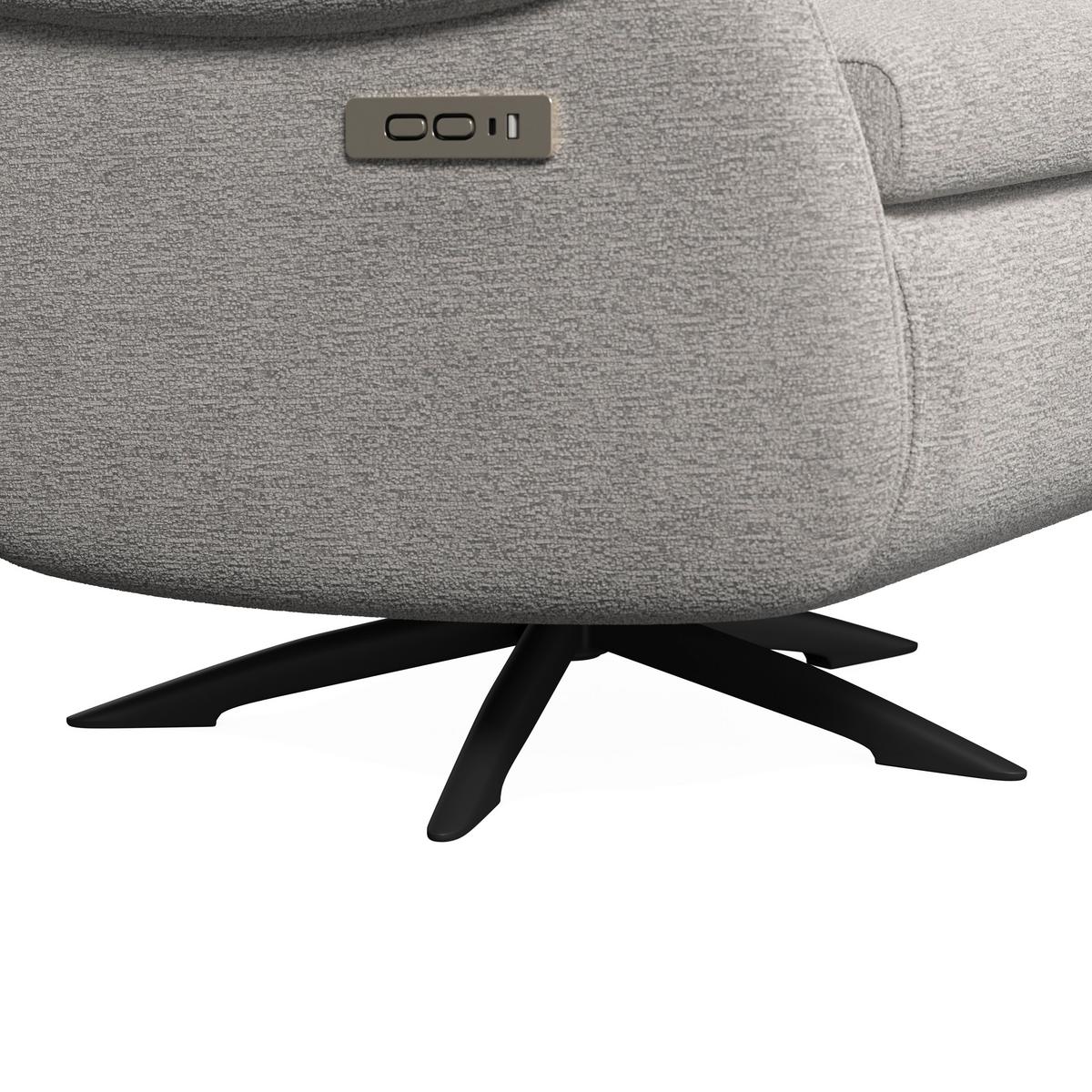 Relaxační křeslo ALICE, světle šedé buklé, max. 140 kg - černá/světle šedá, Moderní, kov/dřevo (76/110/94cm) - Bessagi Home