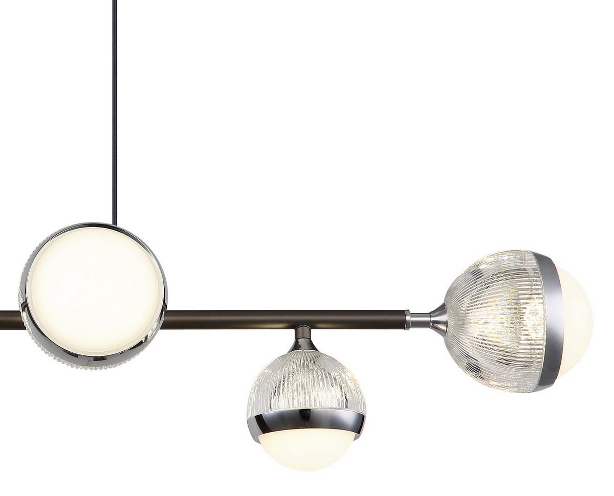 LED-Hängeleuchte 56011-6 - Klar/Chromfarben, KONVENTIONELL, Kunststoff/Metall (91/28cm) - Globo